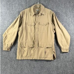 TravelSmith Mens Safari Jacket Beige‎ Button Front Pockets Lightweight Coat